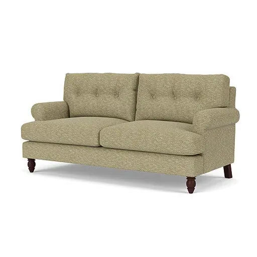 3-Seater Sofa with Button Back - Apple, Herringbone Weave