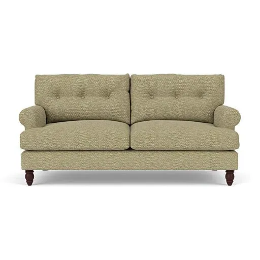 3-Seater Sofa with Button Back - Apple, Herringbone Weave