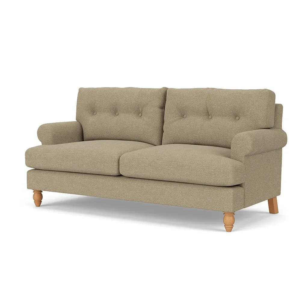 3-Seater Sofa with Button Back - Green Marl
