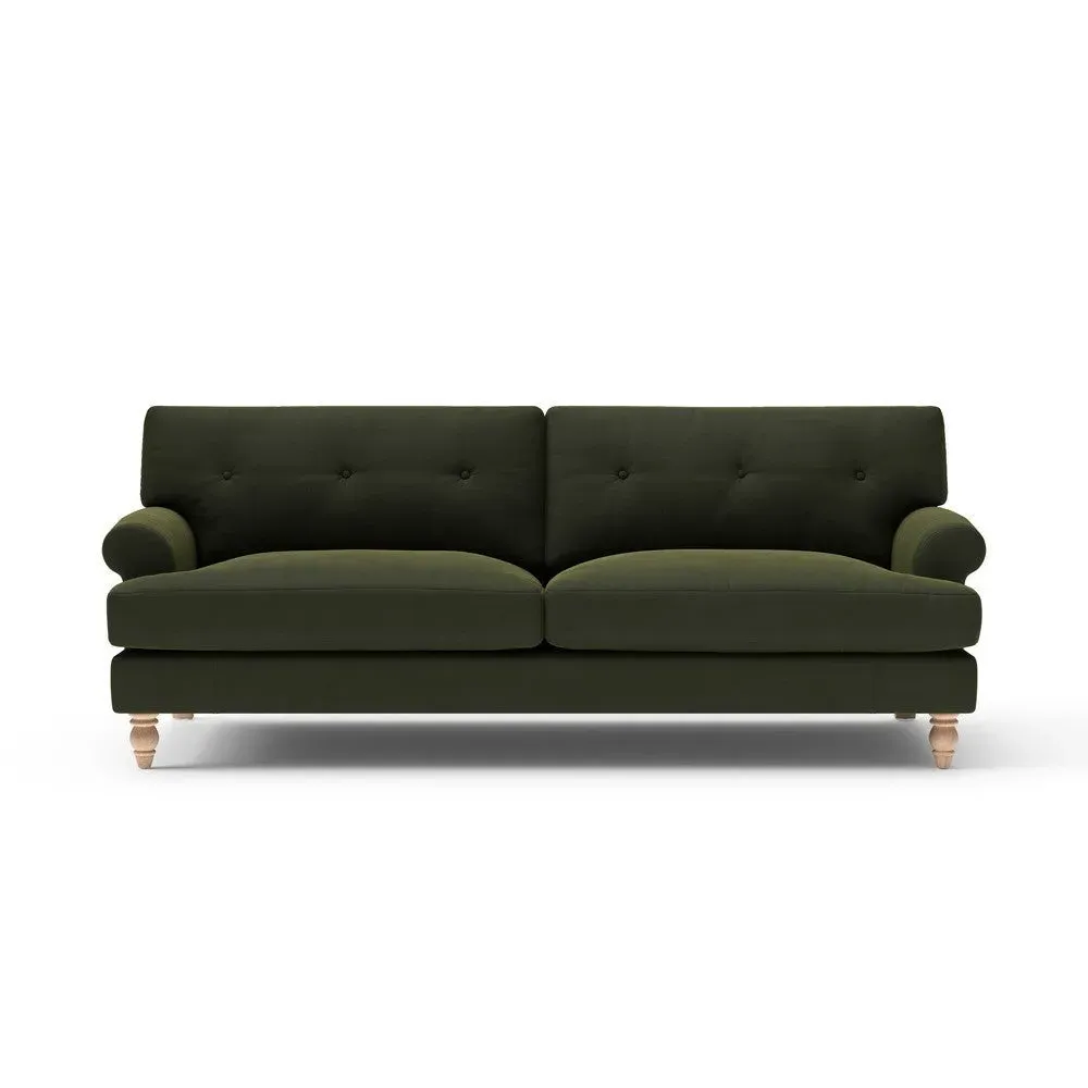 4-Seater Sofa - Forest Green, Matt Velvet