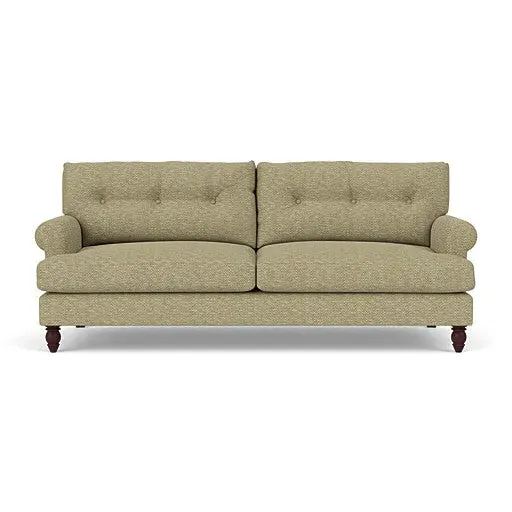 4-Seater Sofa with Button Back - Apple, Herringbone Weave