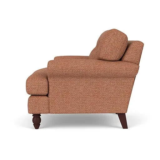 Armchair with Button Back - Brick, Herringbone Weave