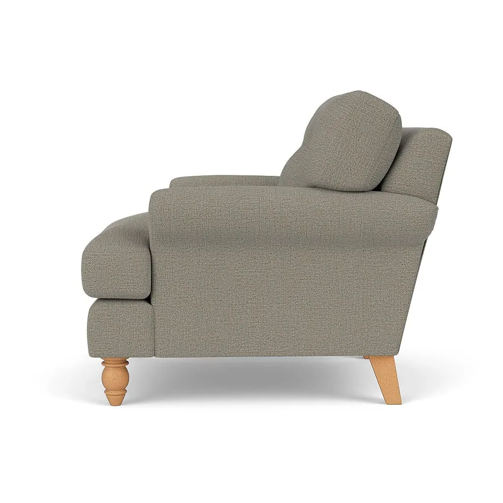 Armchair with Button Back - Flax, Rustic Weave