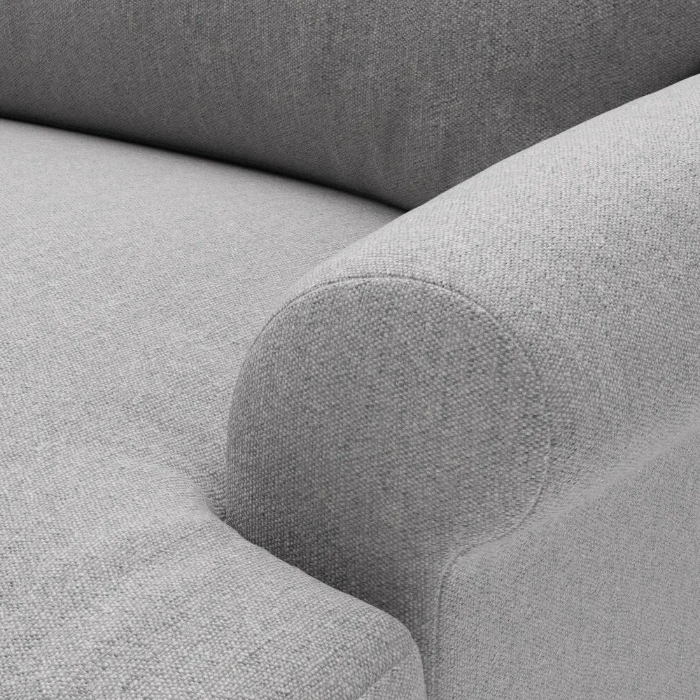 Armchair with Button Back - Grey Marl, Rustic Weave