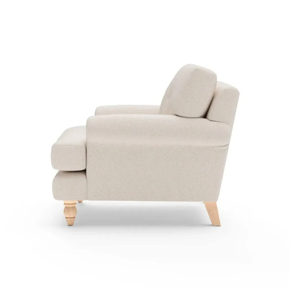 Armchair with Button Back - Natural, Rustic Weave