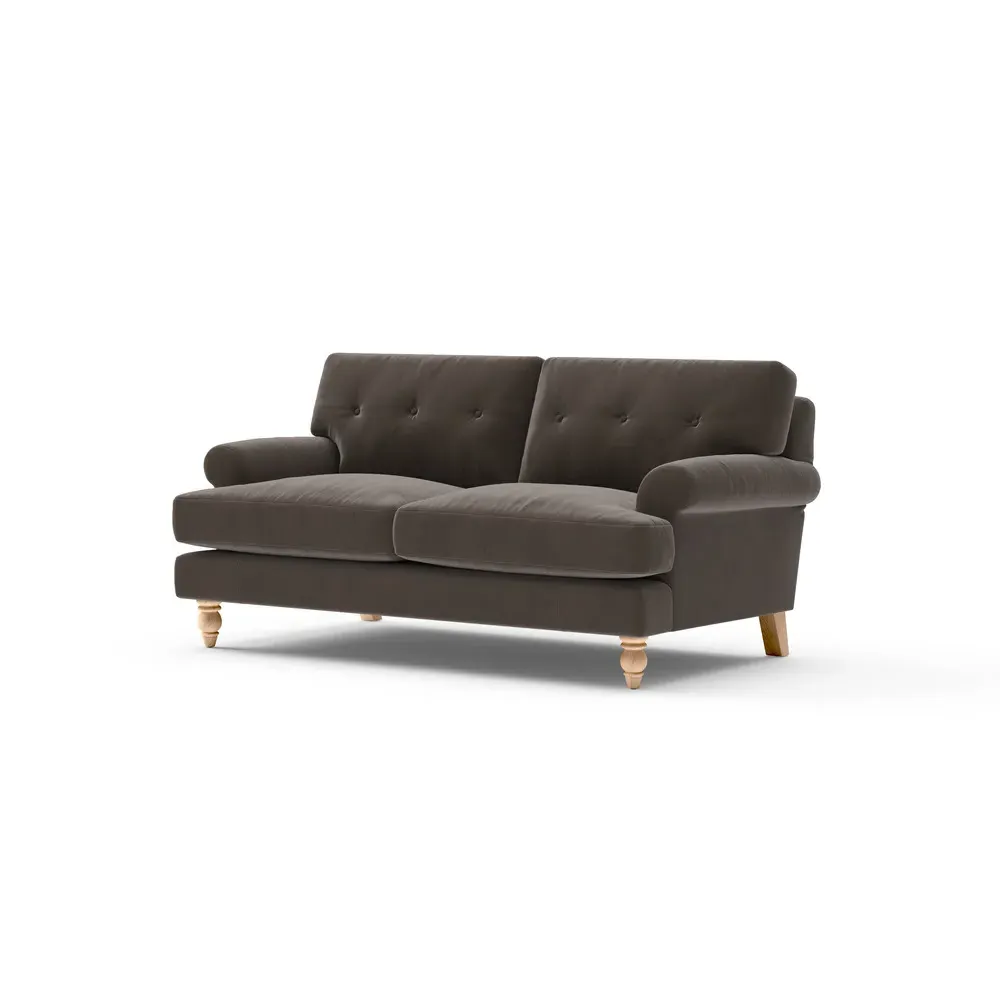 Large 2-Seater Sofa - Bark, Matt Velvet