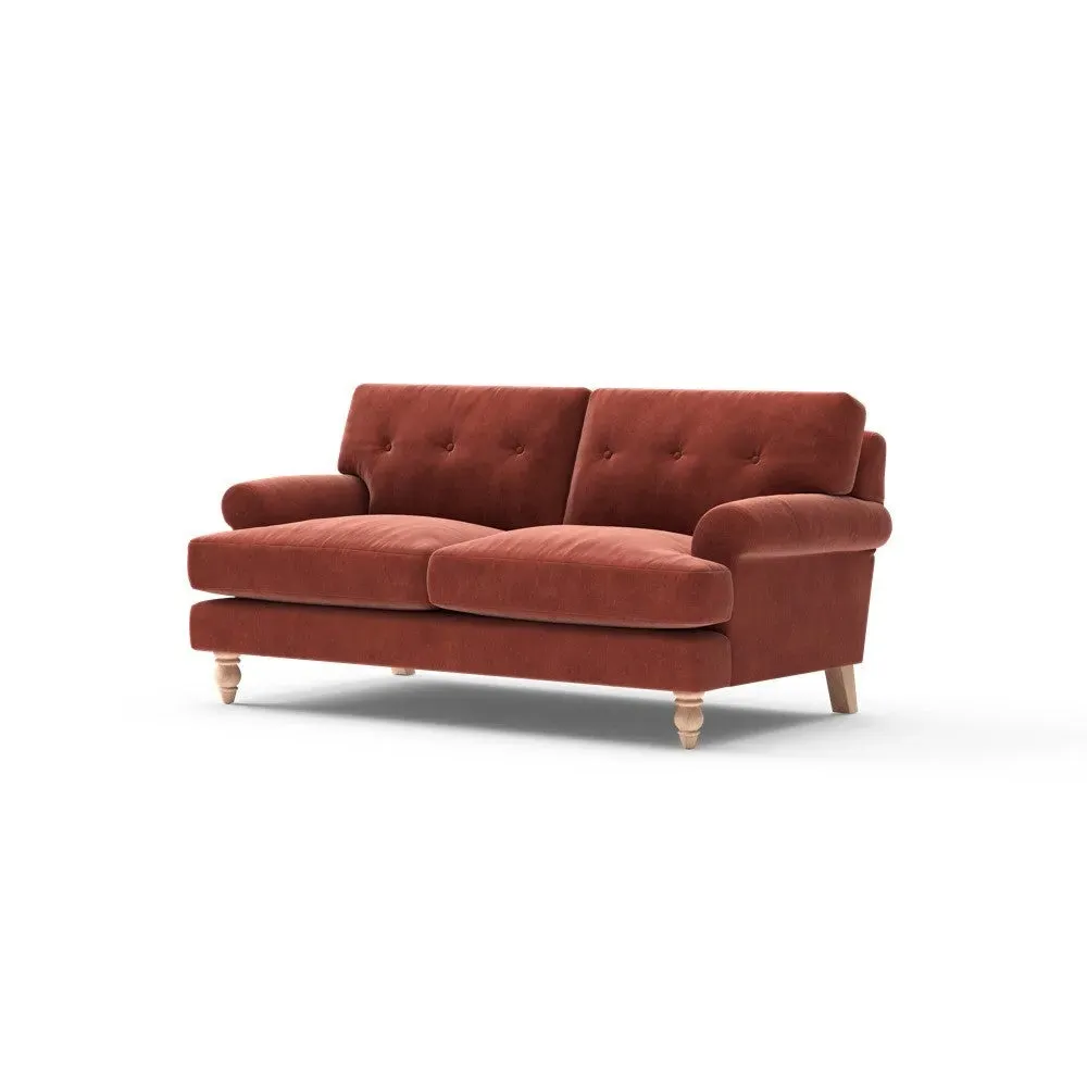 Large 2-Seater Sofa - Brick, Matt Velvet