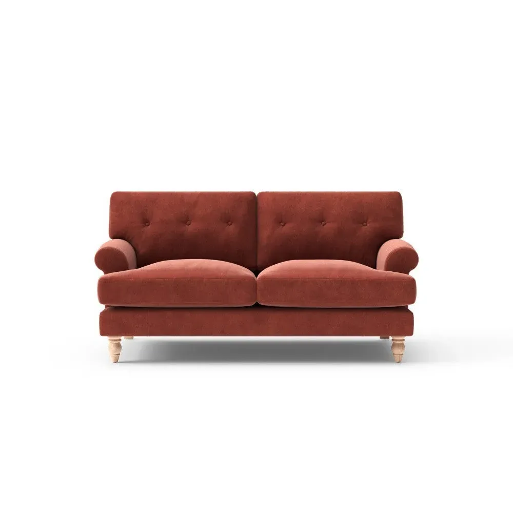 Large 2-Seater Sofa - Brick, Matt Velvet
