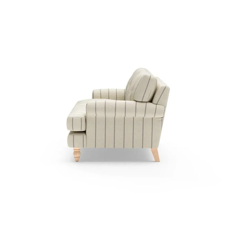 Large 2-Seater Sofa - Charcoal, Compton Stripe