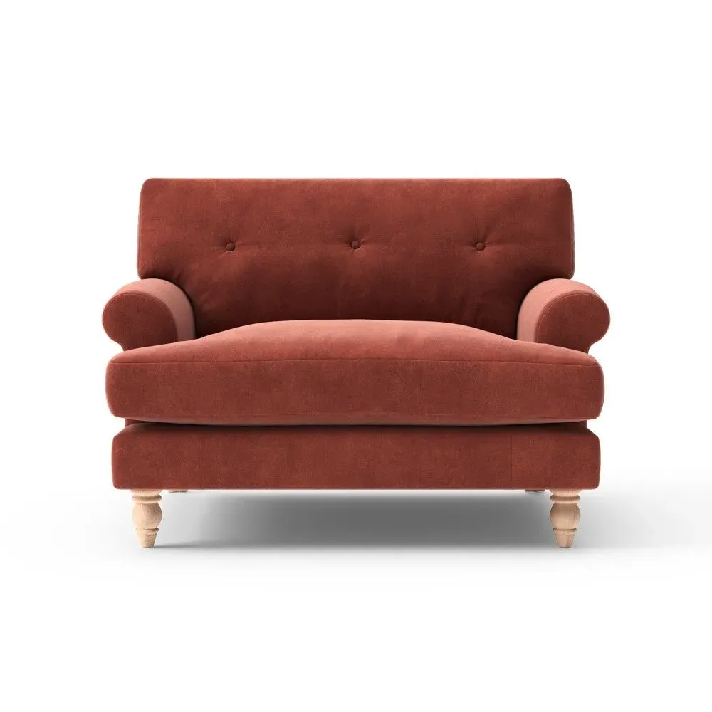 Love Seat - Brick, Velvet