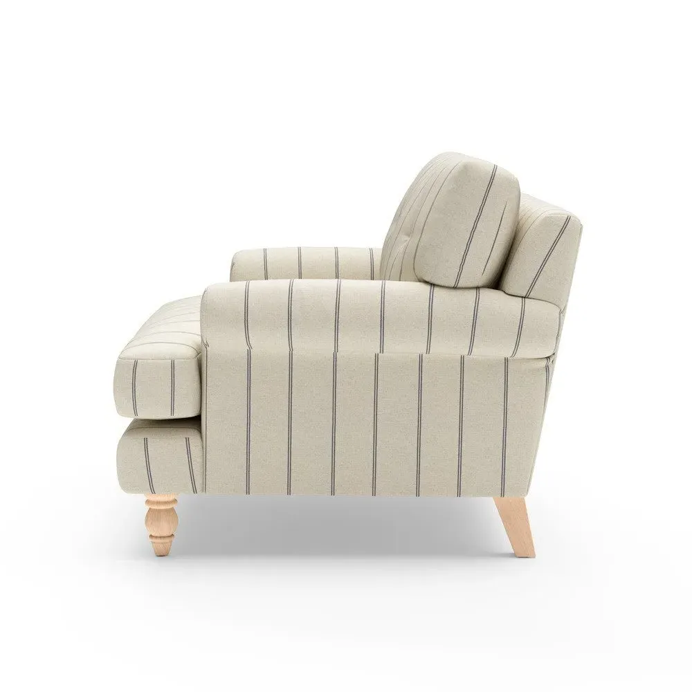 Love Seat - Dark Grey, Compton Stripe