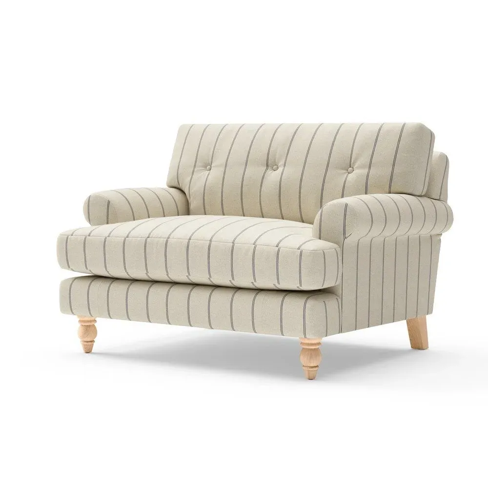 Love Seat - Dark Grey, Compton Stripe