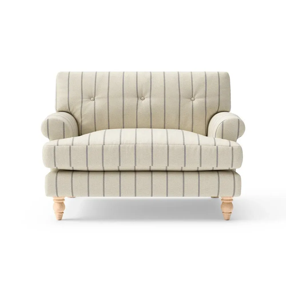 Love Seat - Dark Grey, Compton Stripe image