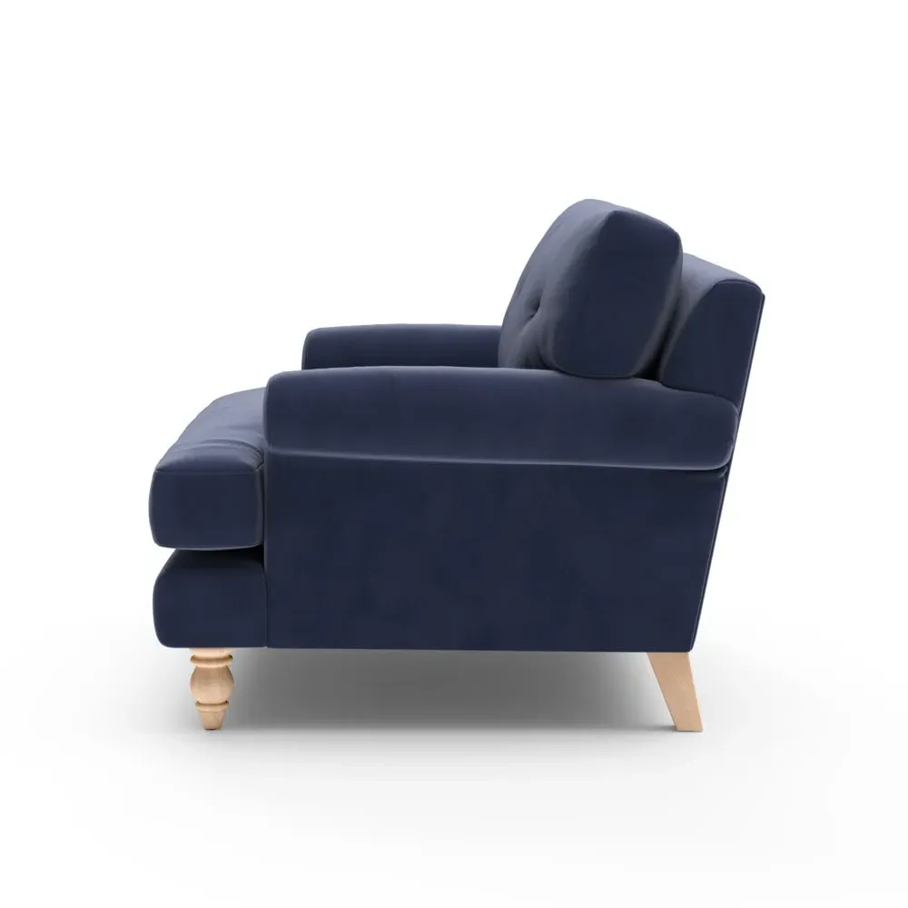 Love Seat - Deep Blue, Velvet