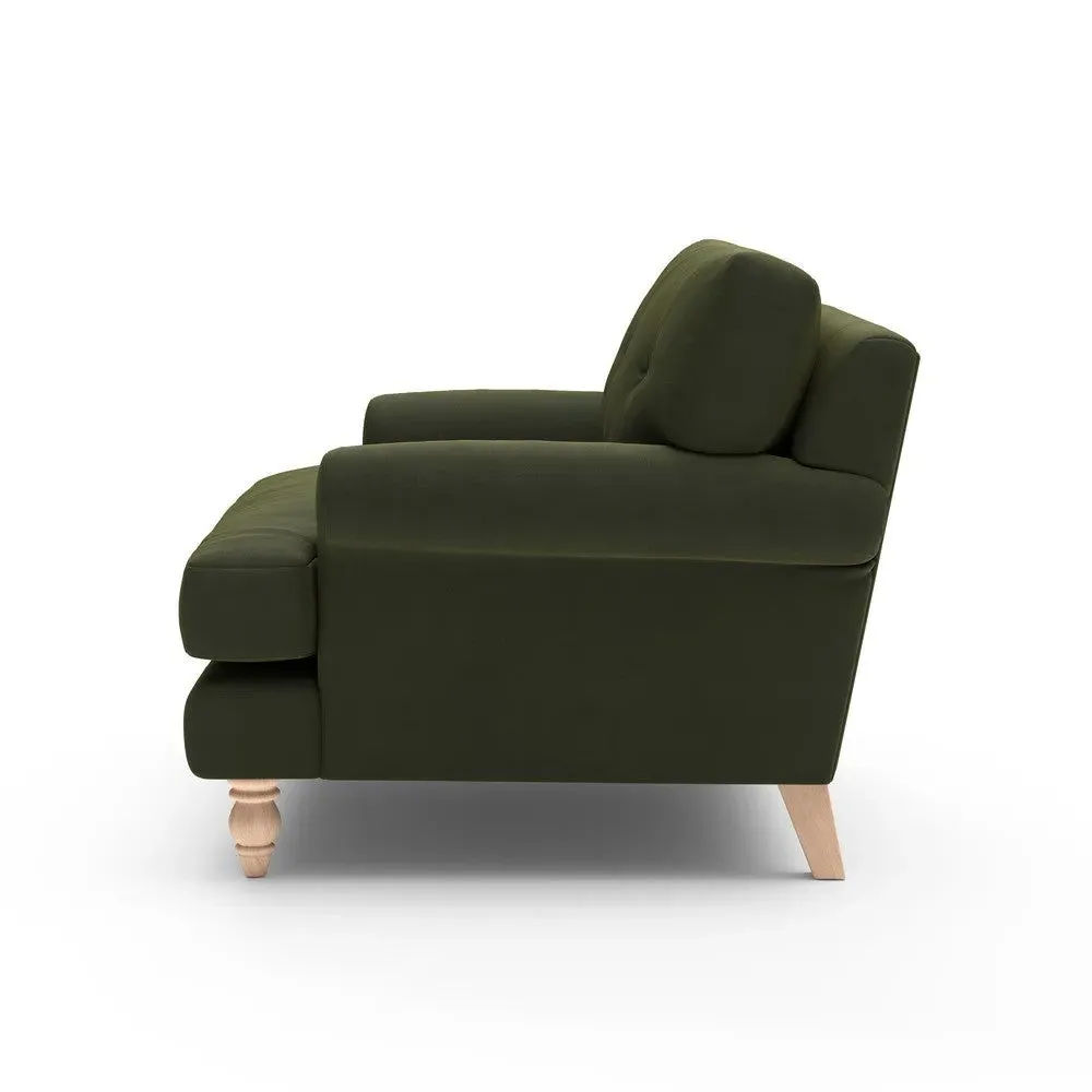 Love Seat - Forest Green, Velvet