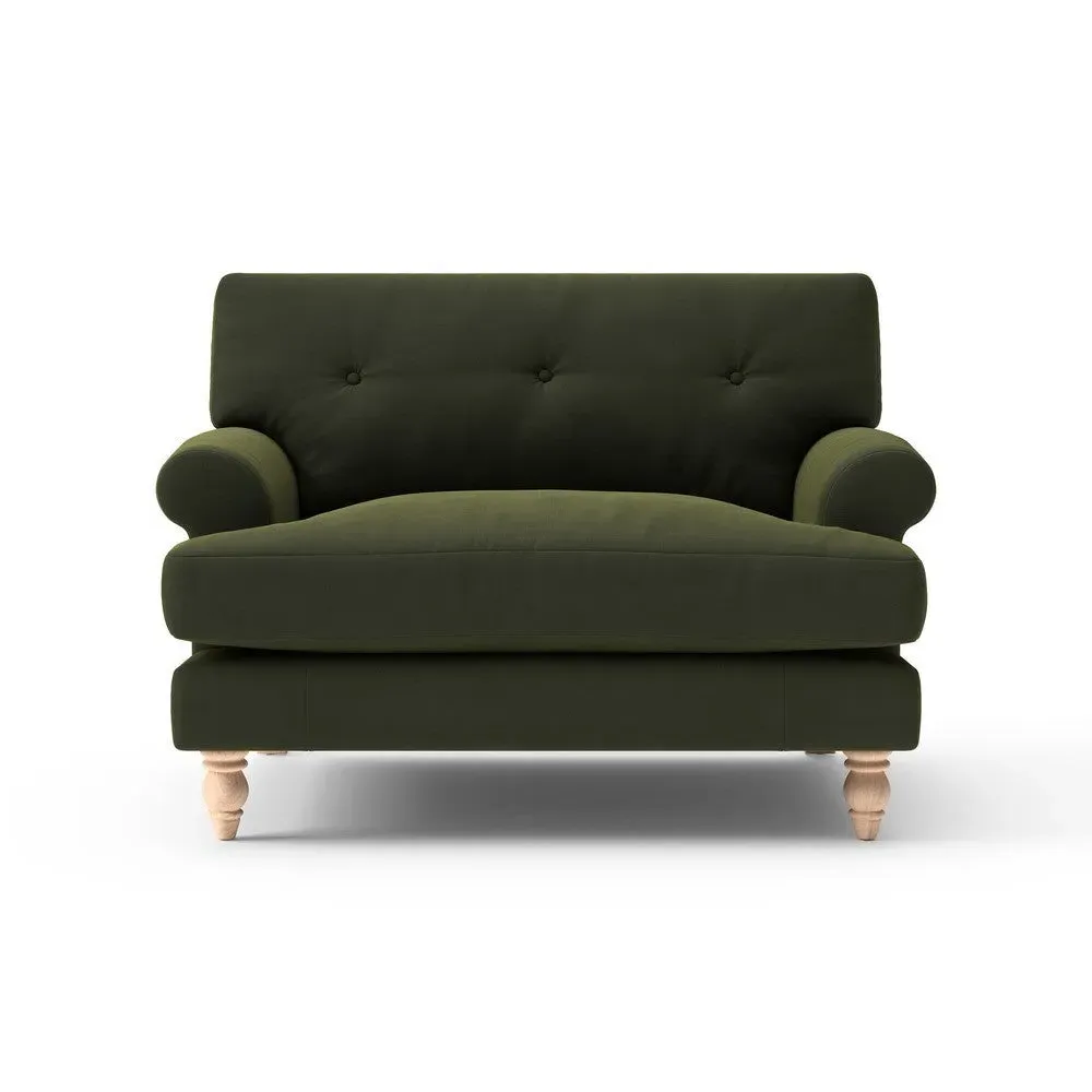Love Seat - Forest Green, Velvet