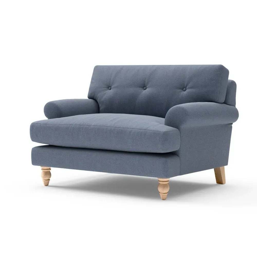 Love Seat - Indigo, House Linen Mix