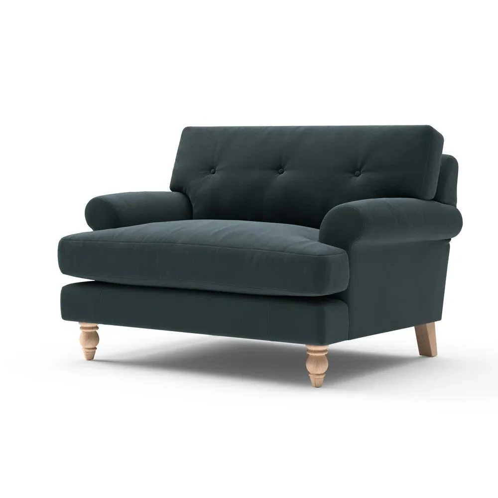 Love Seat - Lake Blue, Velvet