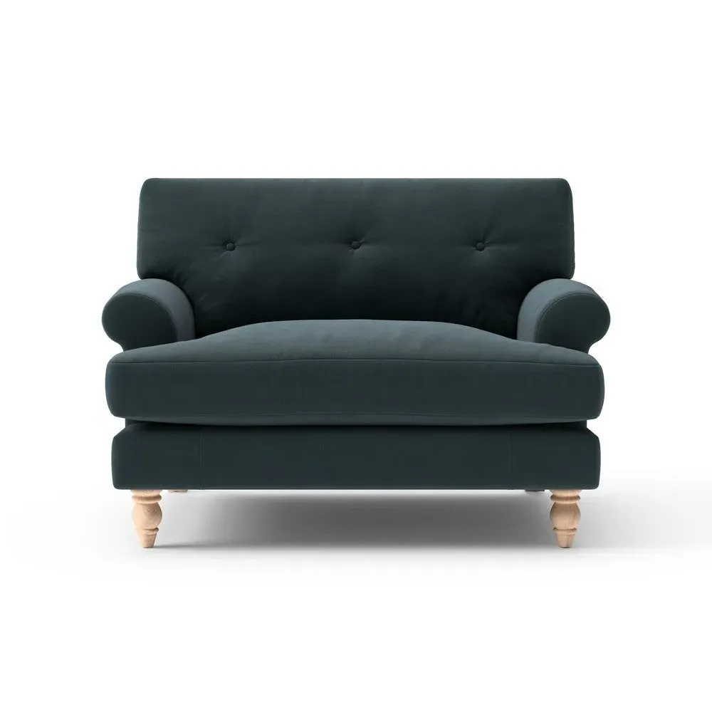 Love Seat - Lake Blue, Velvet