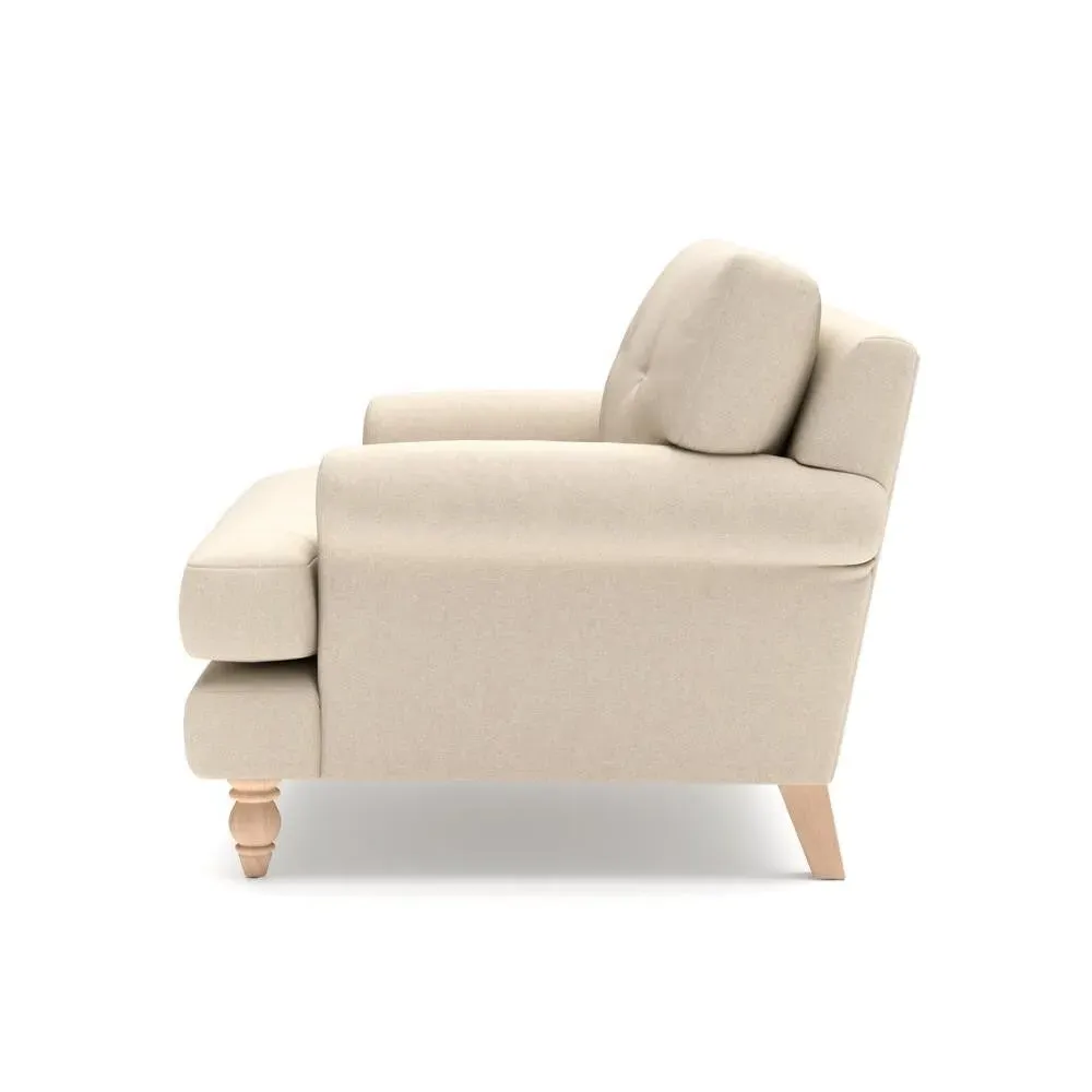 Love Seat - Lily White, House Linen Mix
