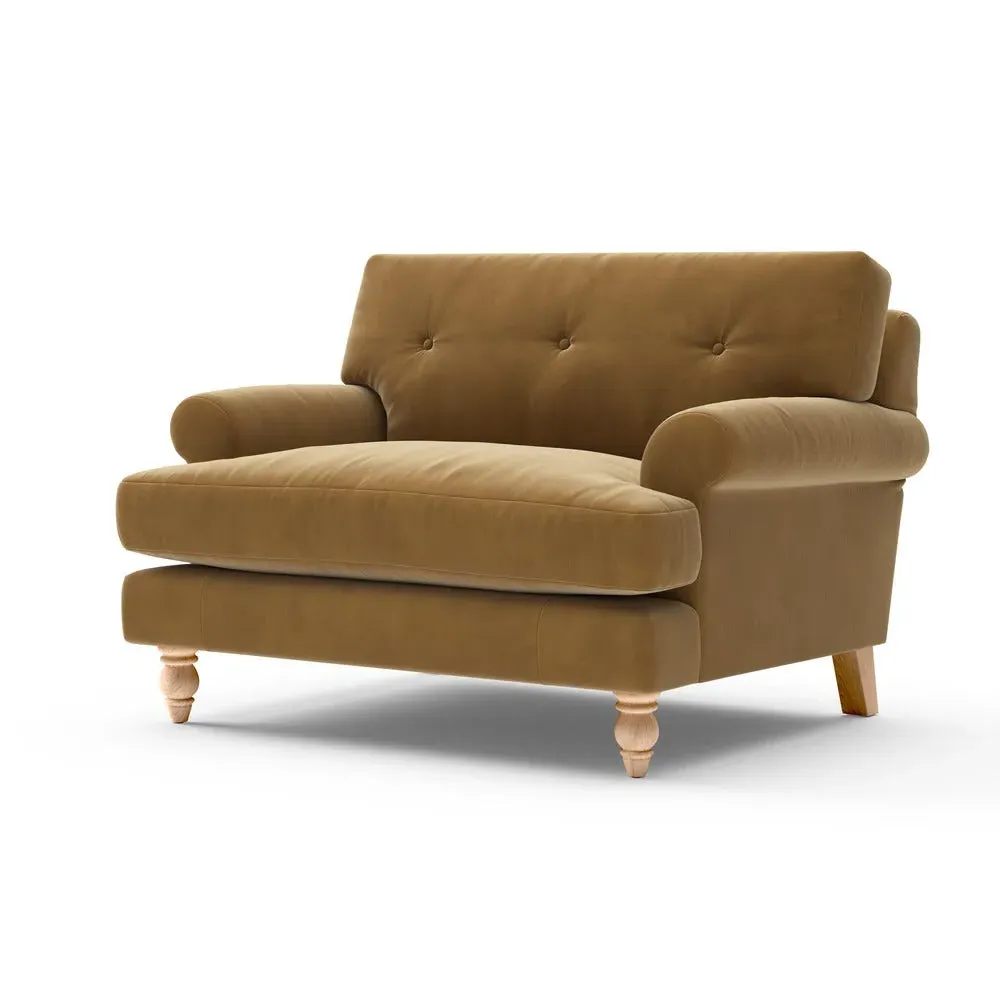 Love Seat - Mustard, Velvet