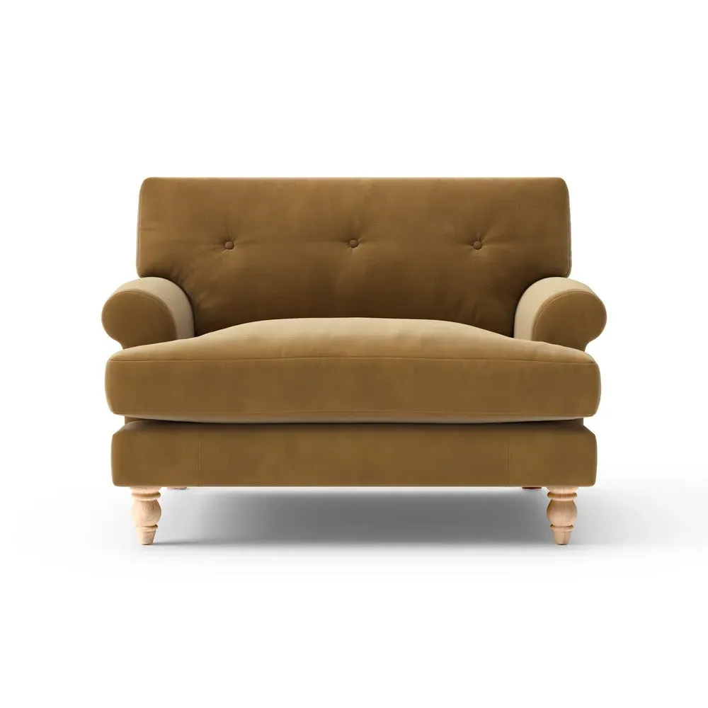 Love Seat - Mustard, Velvet