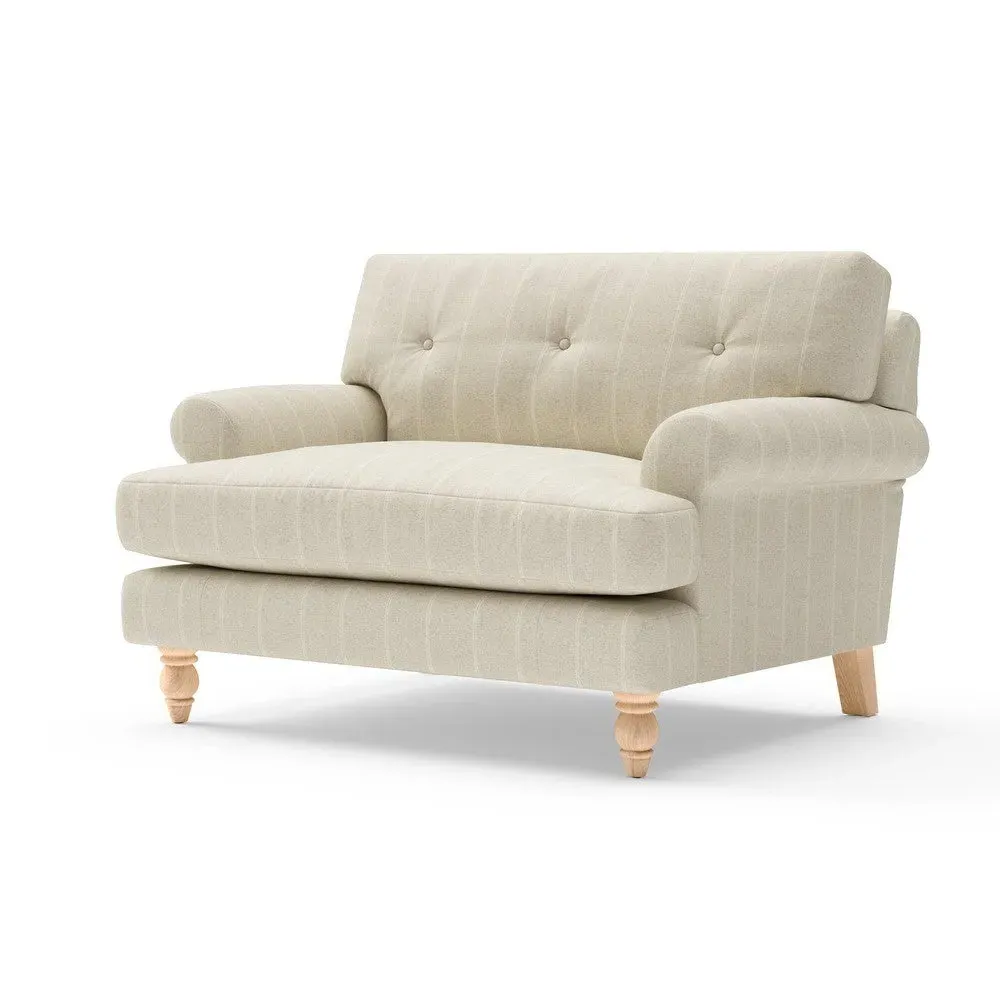 Love Seat - Natural, Compton Stripe