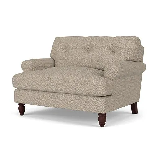 Love Seat - Natural, Herringbone Weave