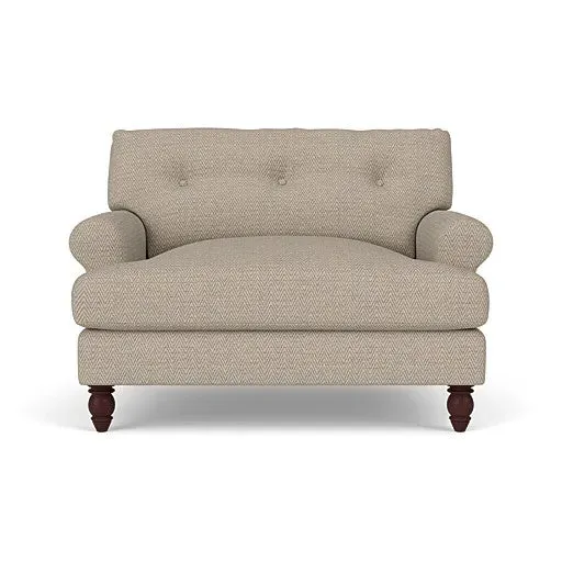 Love Seat - Natural, Herringbone Weave