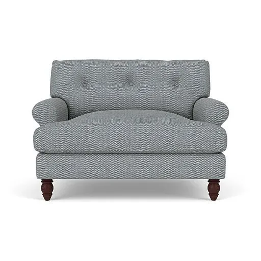 Love Seat - Navy, Herringbone Weave image