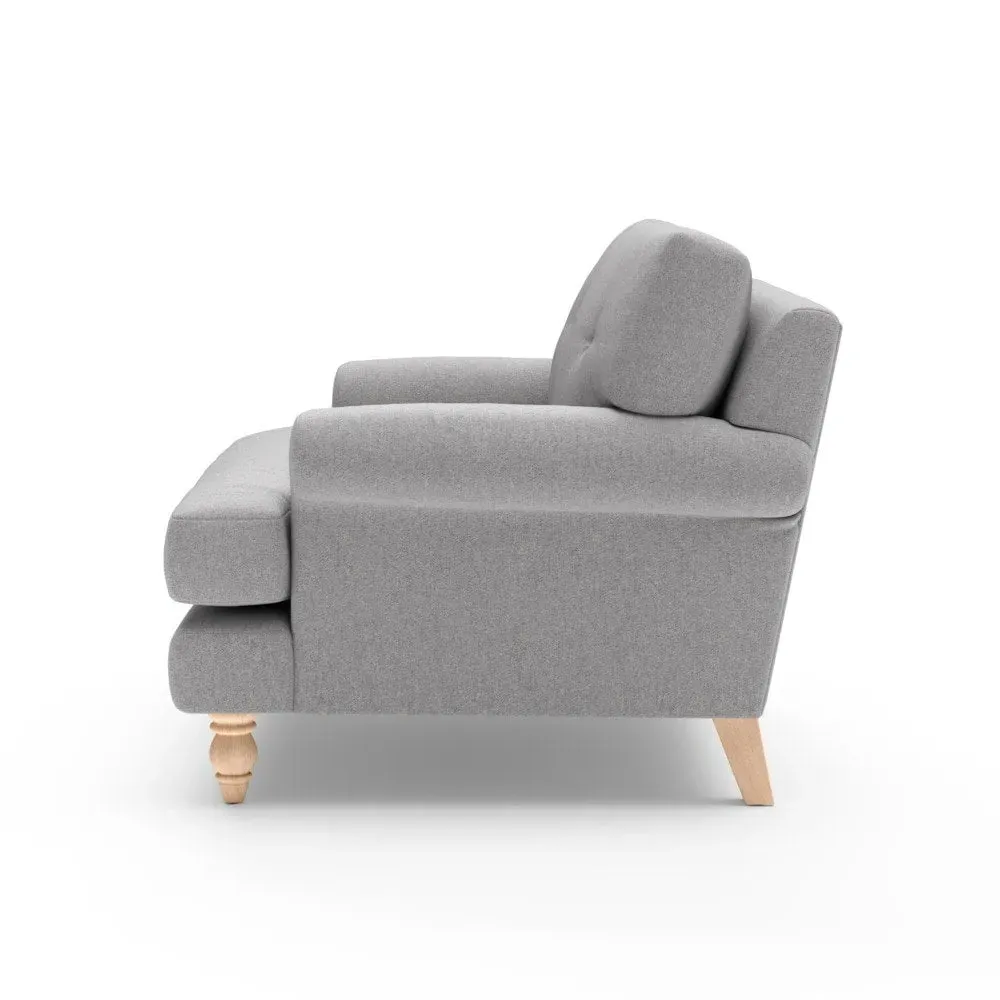 Love Seat with Button Back - Grey