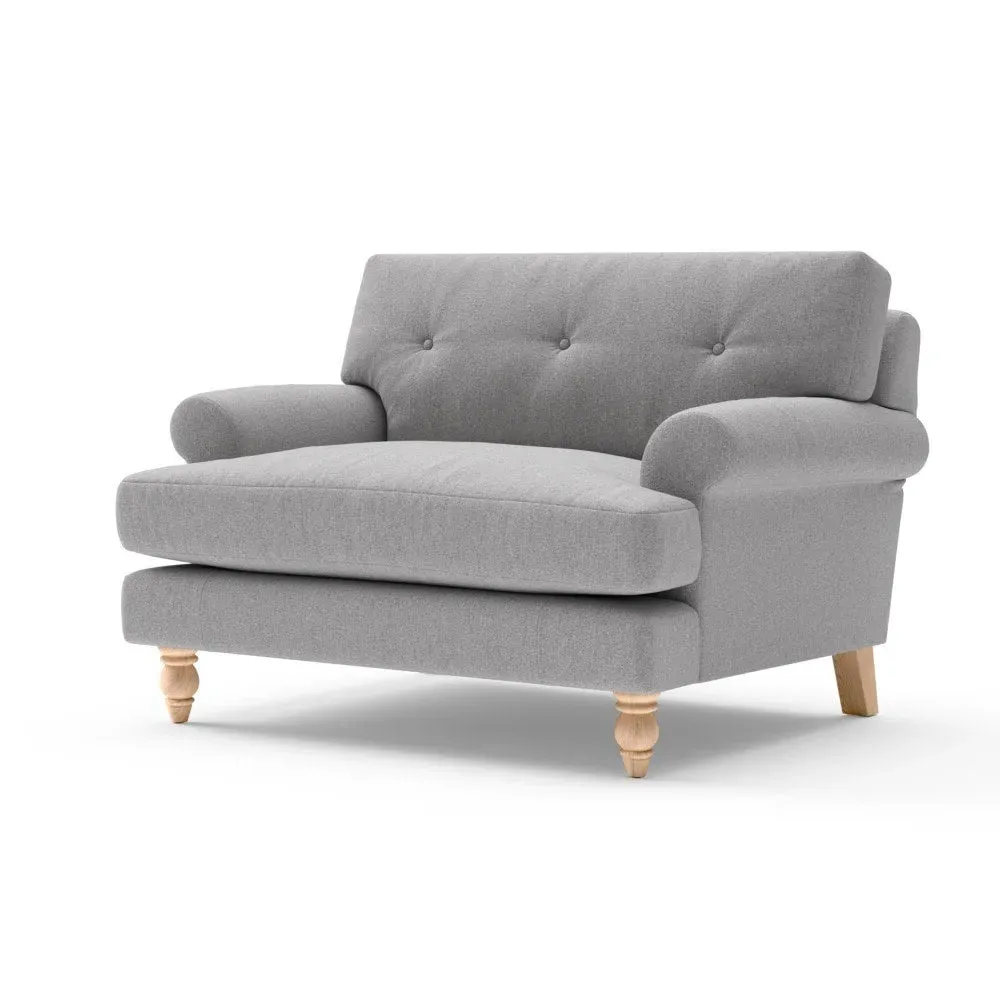 Love Seat with Button Back - Grey