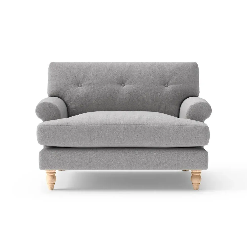 Love Seat with Button Back - Grey image