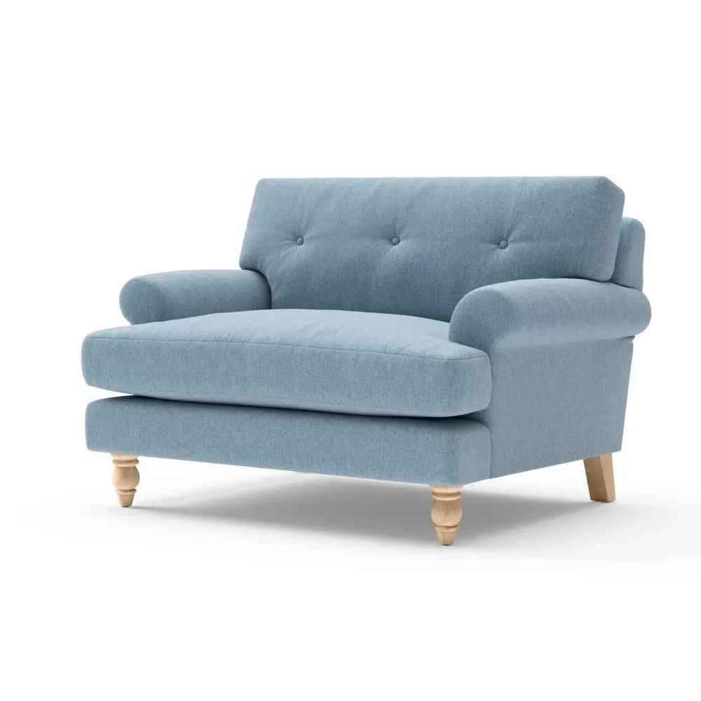 Love Seat with Button Back - Teal