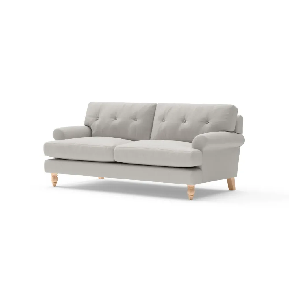 Talbot 3-Seater Sofa - Mid Grey, Chunky Cotton