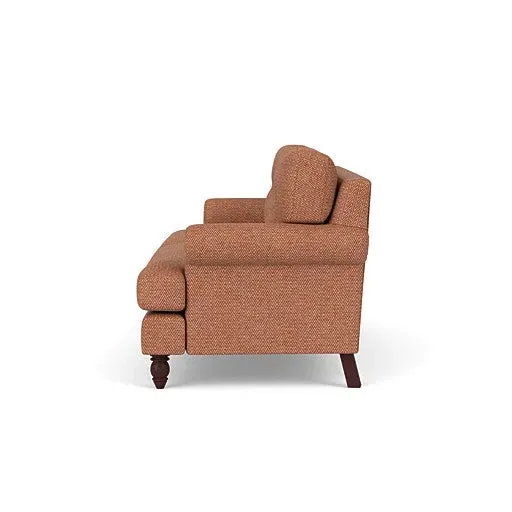Talbot 3-Seater Sofa with Button Back - Brick, Herringbone Weave