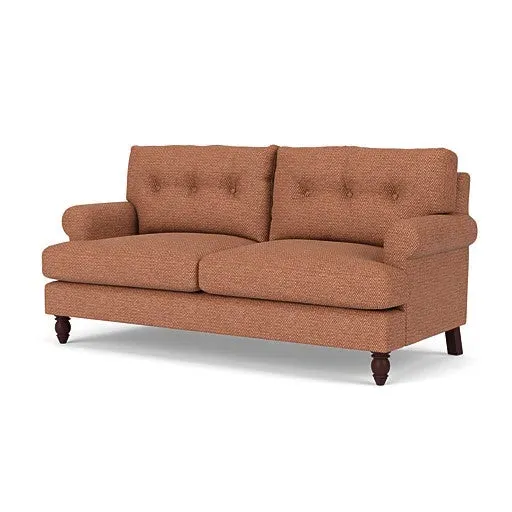 Talbot 3-Seater Sofa with Button Back - Brick, Herringbone Weave