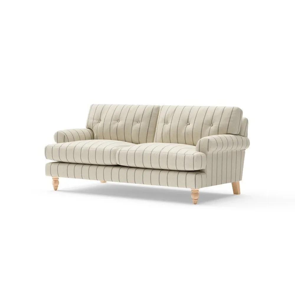 Talbot 3-Seater Sofa with Button Back - Charcoal