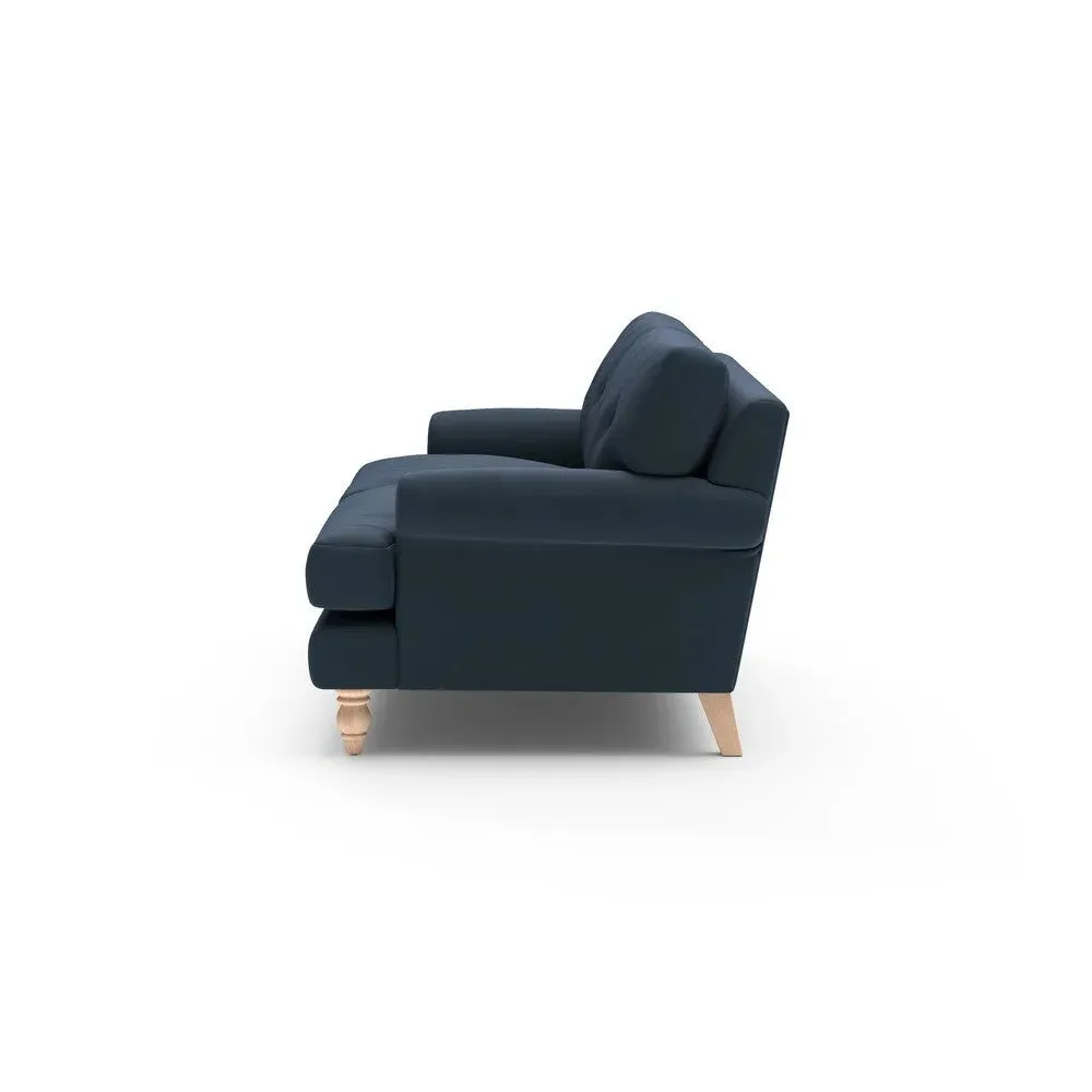 Talbot 3-Seater Sofa with Button Back - Night Sky, Matt Velvet