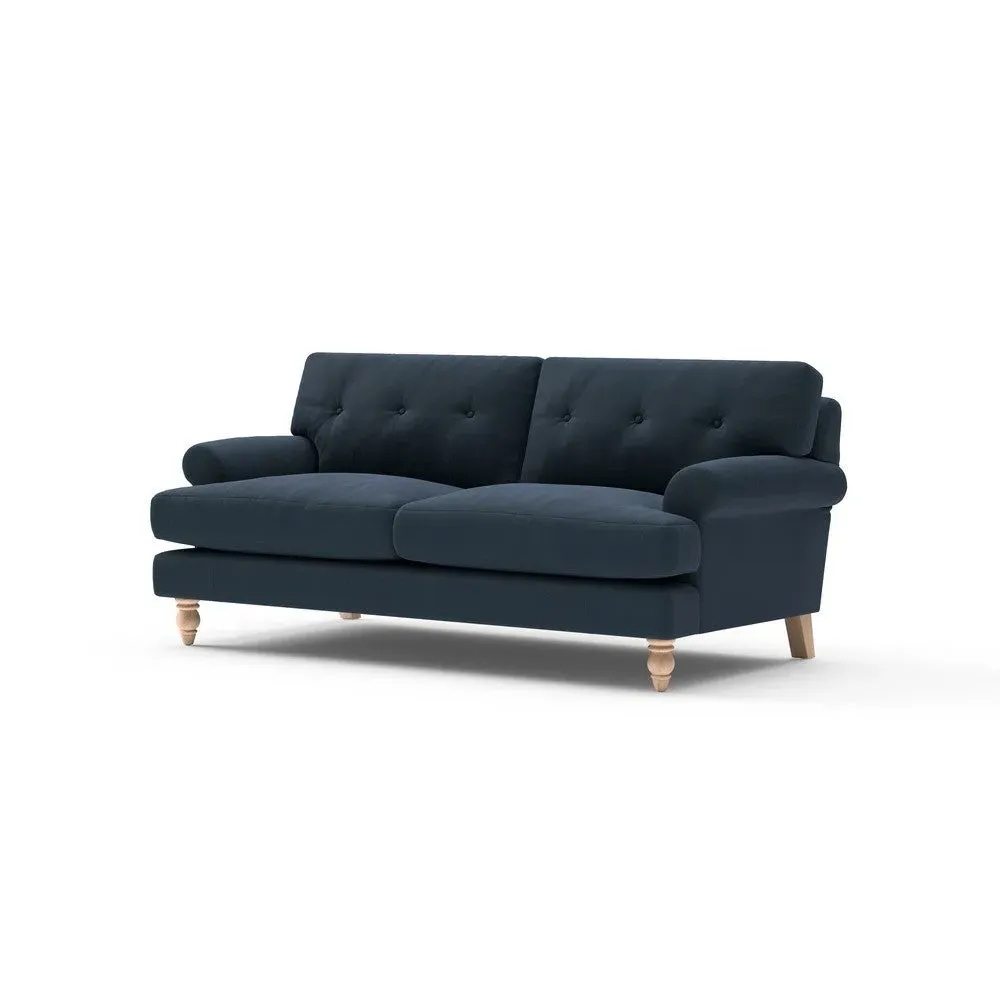 Talbot 3-Seater Sofa with Button Back - Night Sky, Matt Velvet
