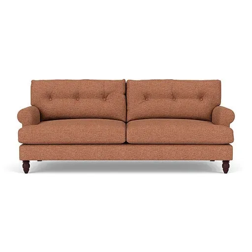Talbot 4-Seater Sofa with Button Back - Brick, Herringbone Weave