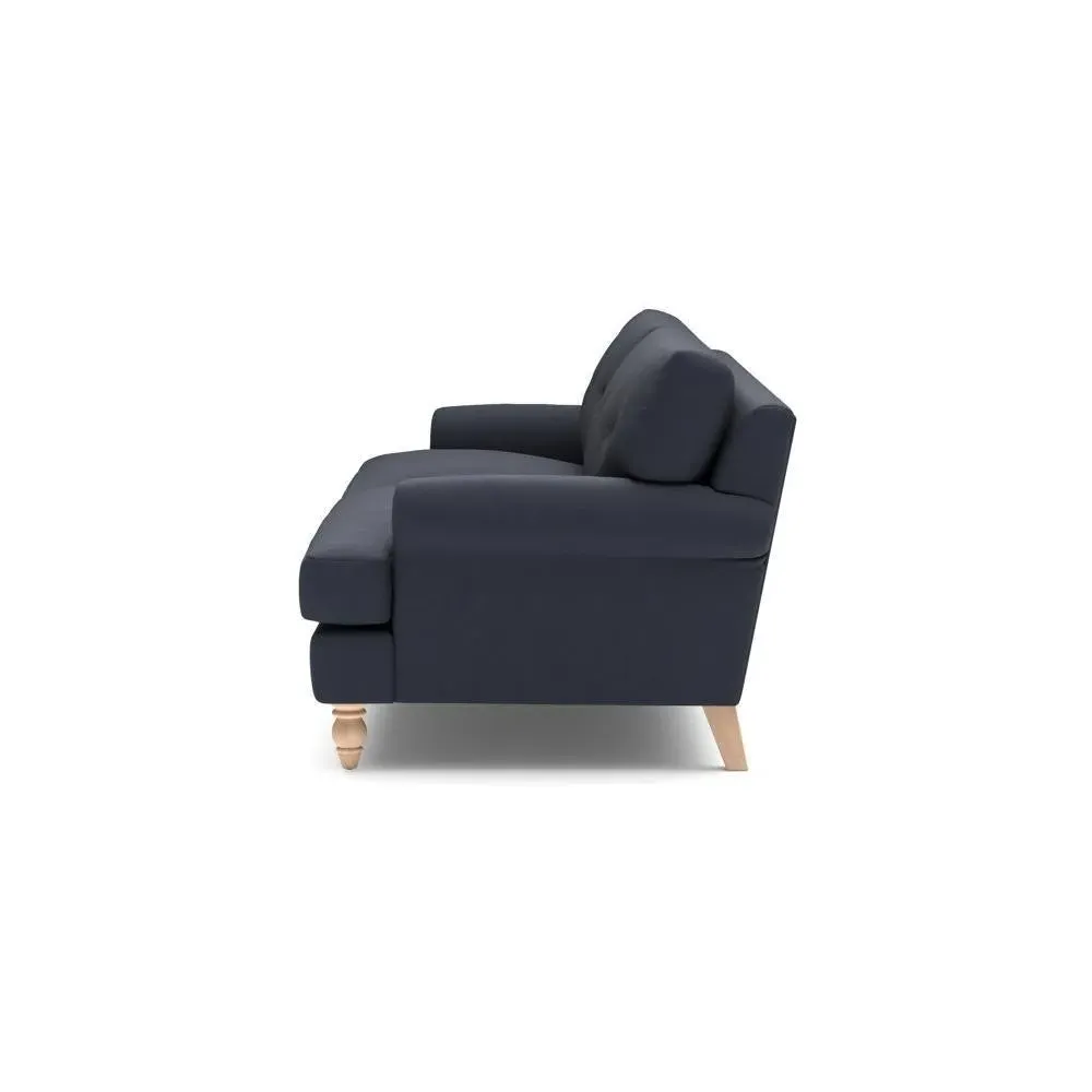 Talbot 4-Seater Sofa with Button Back - Ink, House Linen Mix