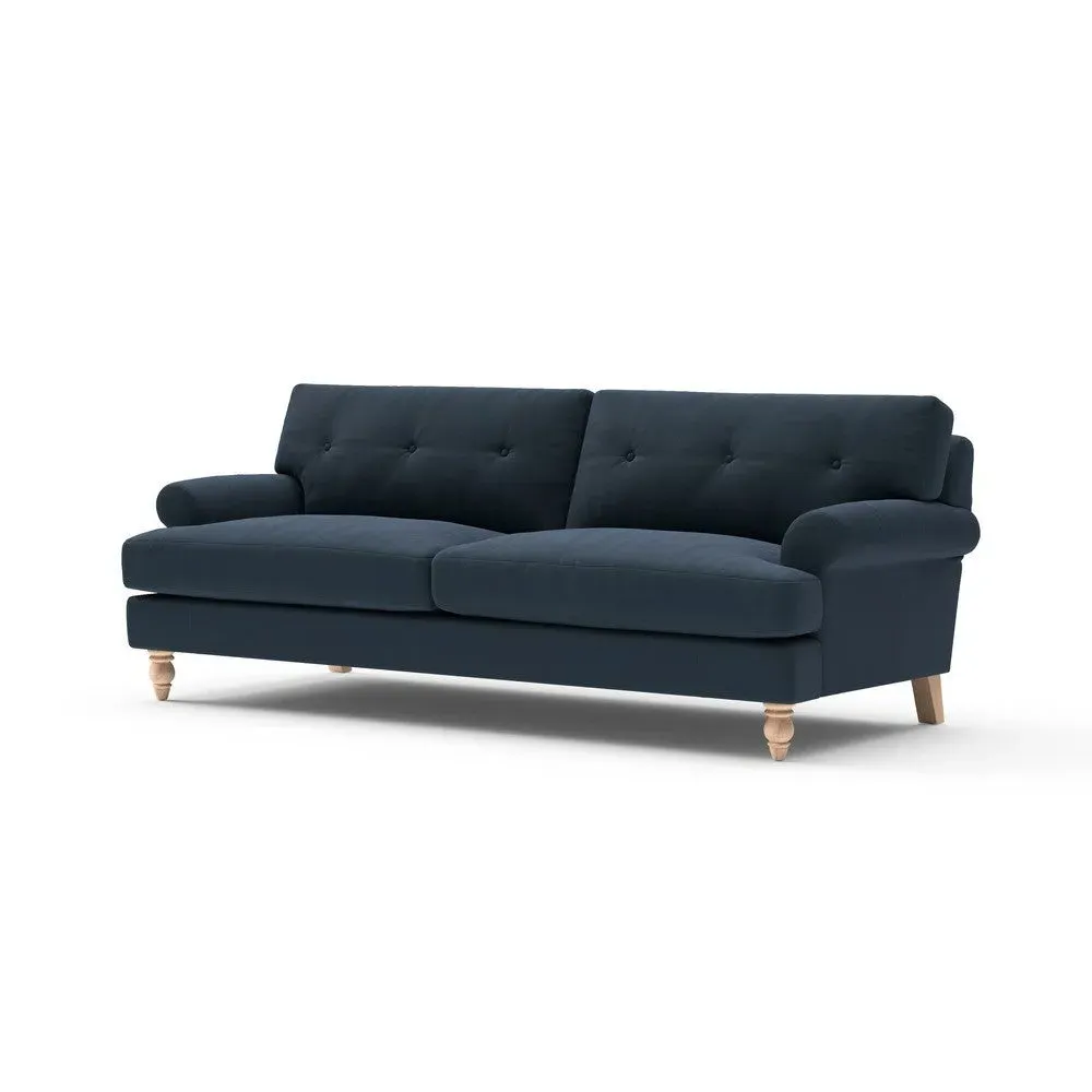 Talbot 4-Seater Sofa with Button Back - Night Sky, Matt Velvet