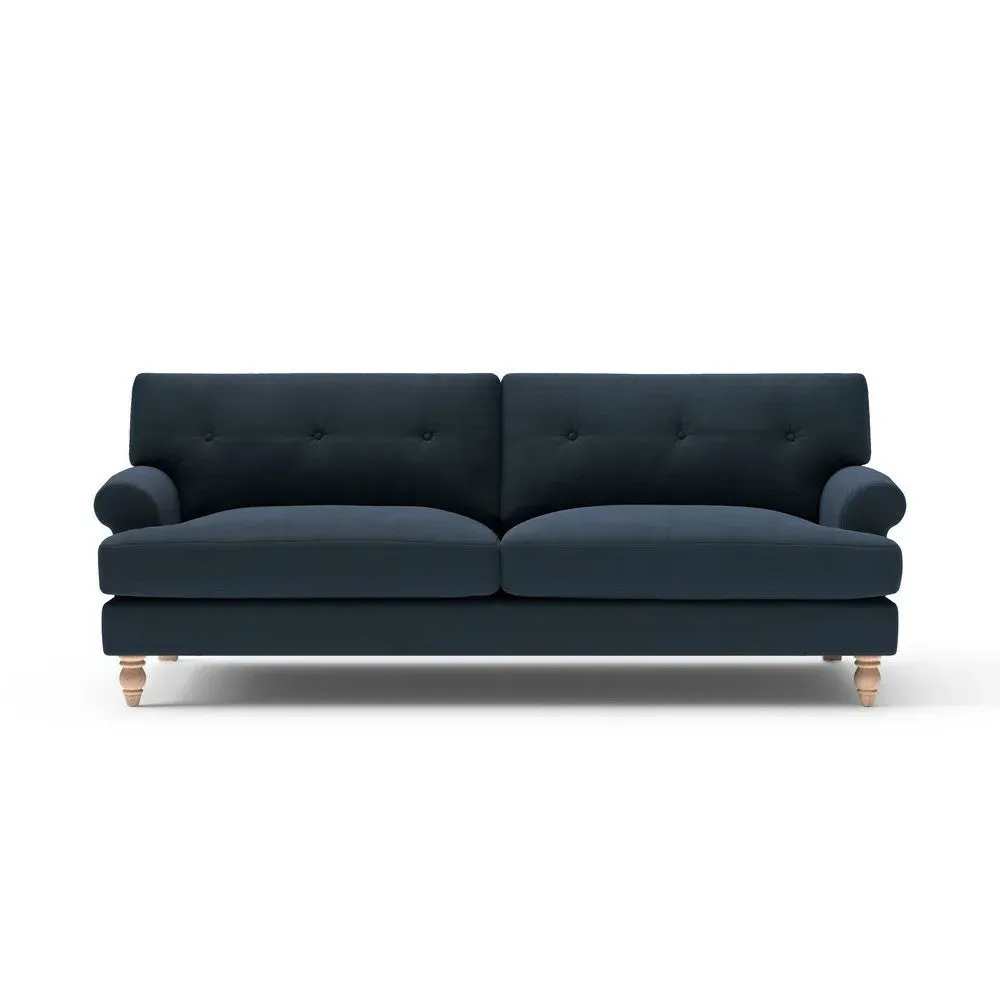 Talbot 4-Seater Sofa with Button Back - Night Sky, Matt Velvet