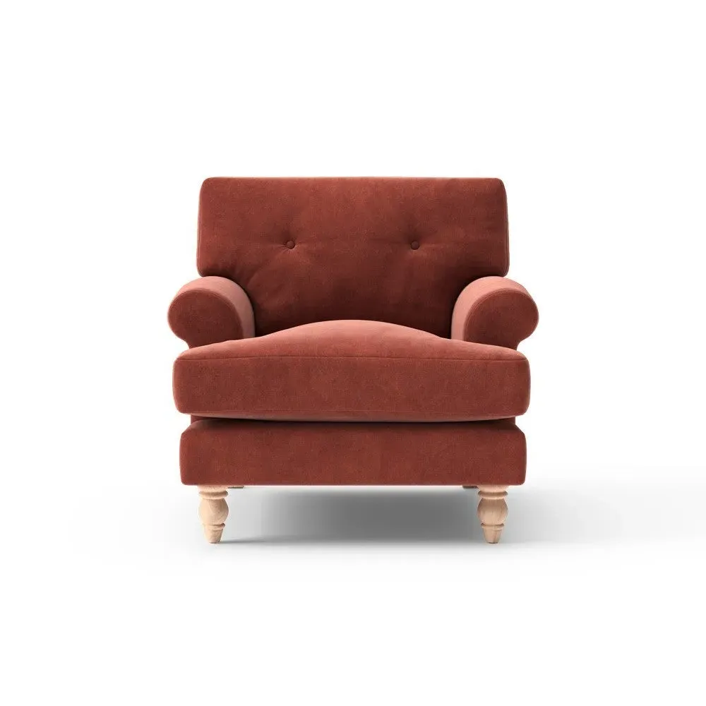 Talbot Armchair - Red, Matt Velvet