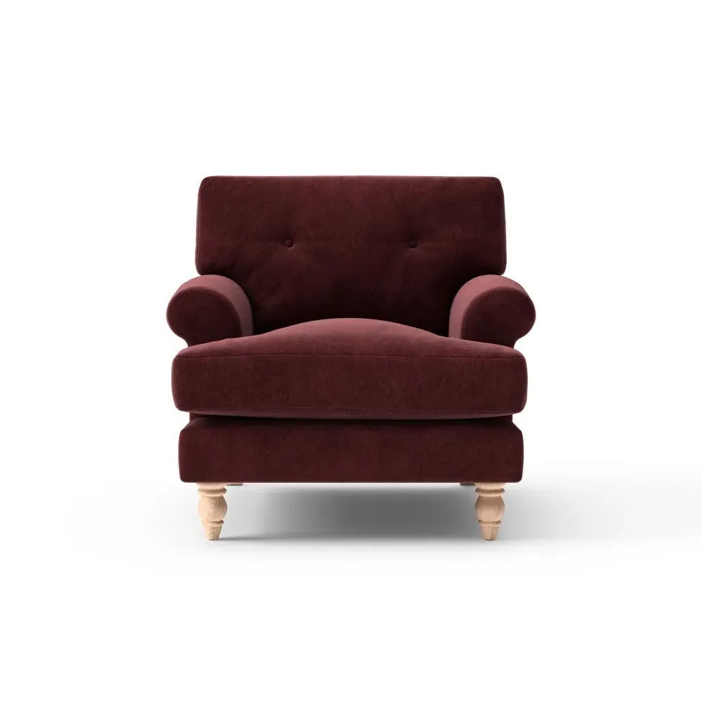 Talbot Armchair - Red, Matt Velvet