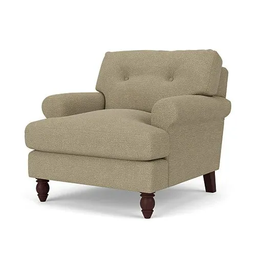 Talbot Armchair with Button Back - Green Marl