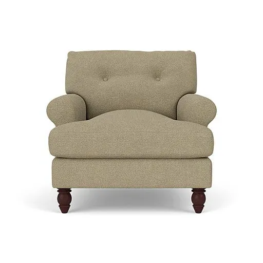 Talbot Armchair with Button Back - Green Marl