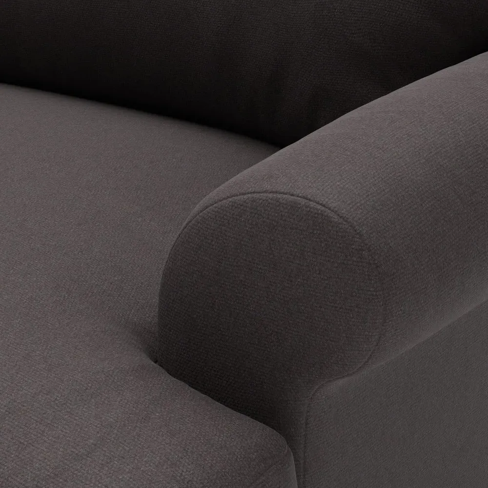 Talbot Armchair with Button Back - Grey Brown, Cotton