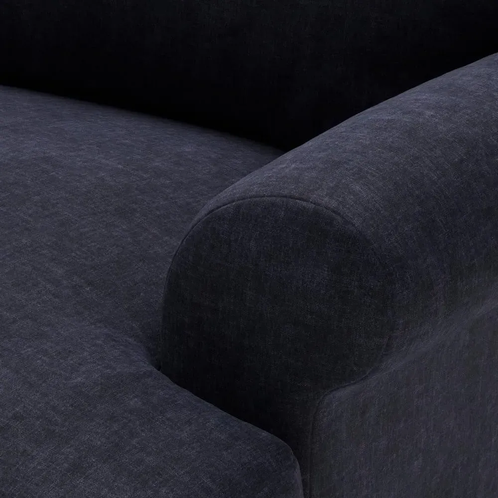 Talbot Armchair with Button Back - Ink, Eco Chenille